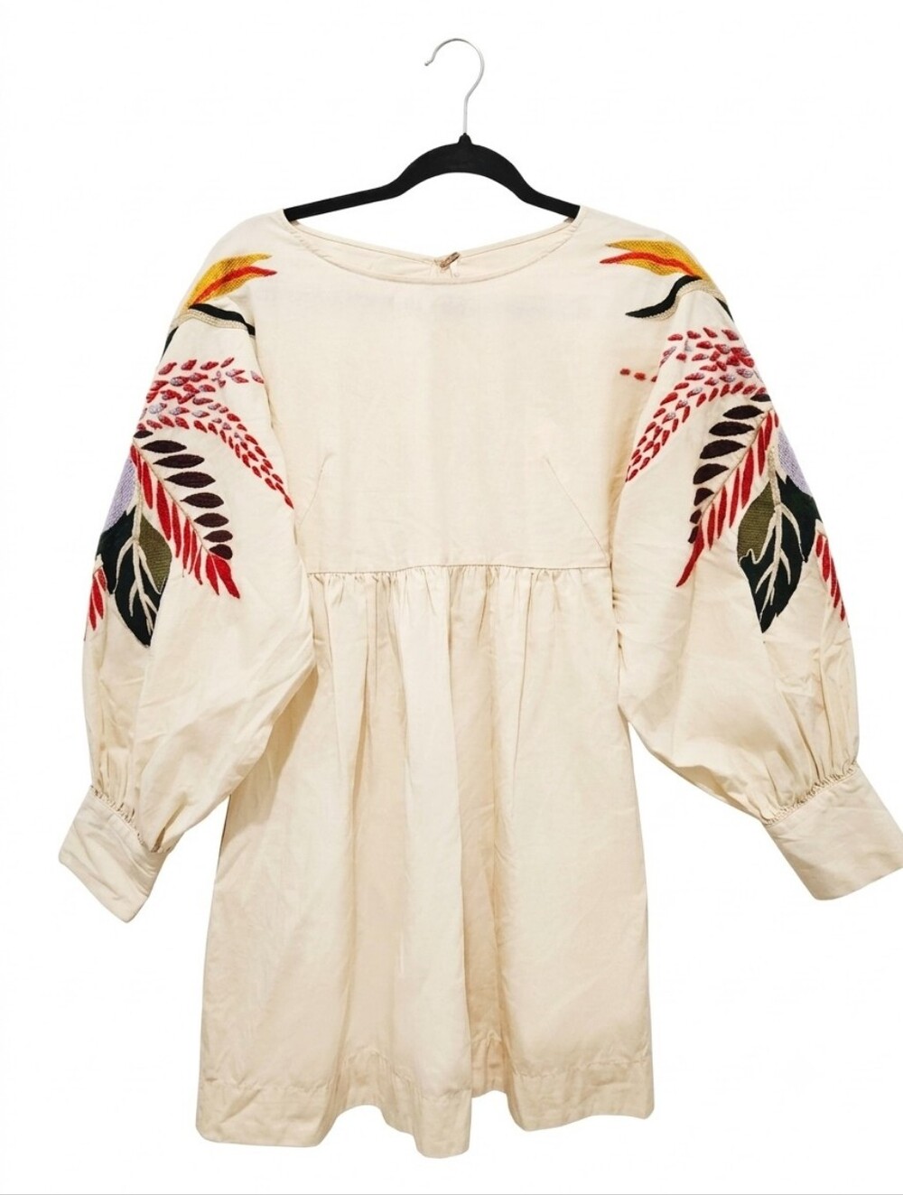 Free People Mini Obsessions Embroidered Mini Dress Ivory Cream Size XS